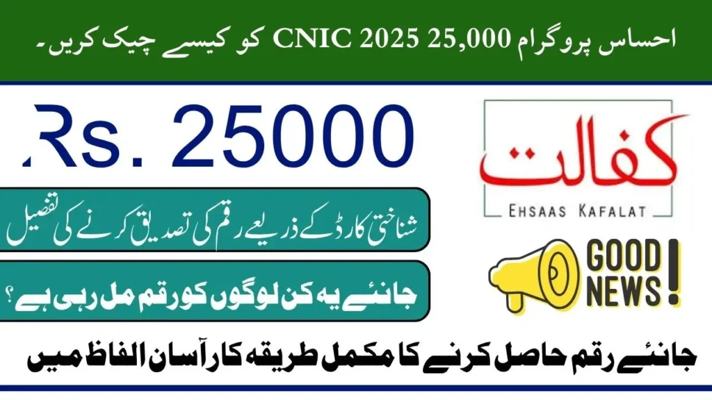 ehsaas program cnic check online 25000