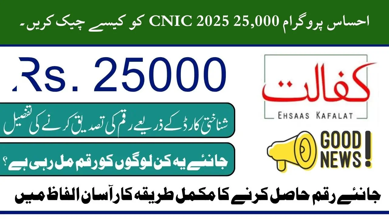 ehsaas program cnic check online 25000
